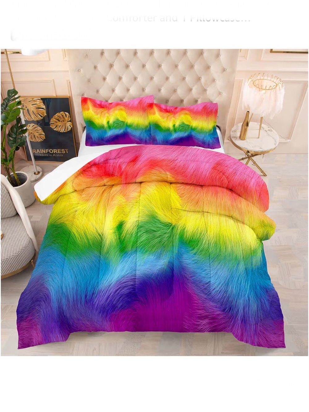 Tailor Shop Cute🥰Cow Rainbow🌈Bedding🛏️Sets Twin Size